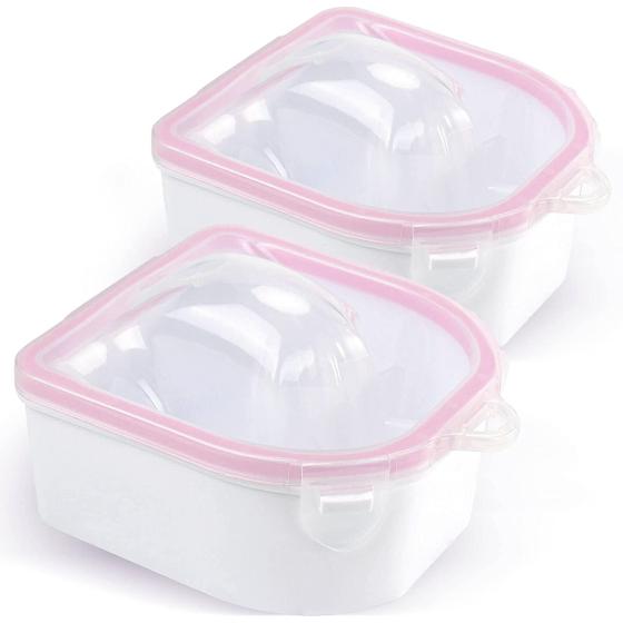 2Pcs Nail Soaking Bowl, Double Layer Manicure Bowls, Upgrade Thicken Acetone Soaking Bowls, Soak off Gel Polish Remover Bowl for Acrylic Nails