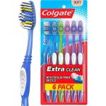 Colgate Extra Clean Toothbrush, Soft Toothbrush for Adults, 6 Count (Pack of 1)