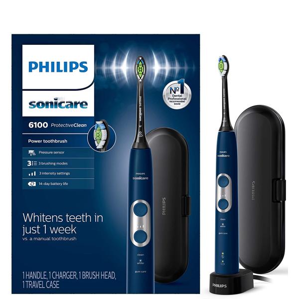 Philips Sonicare ProtectiveClean 6100 Rechargeable Electric Power Toothbrush, Navy Blue, HX6871/49