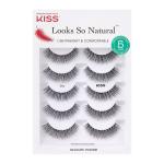 KISS Looks So Natural False Eyelashes Multipack, Lightweight & Comfortable, Tapered End Technology, Reusable, Cruelty-Free, Contact Lens Friendly, Style 'Shy', 5 Pairs Fake Eyelashes