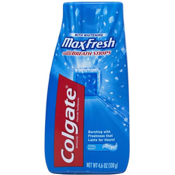 Colgate Max Fresh Liquid Toothpaste with Mini Breath Strips, Cool Mint, 4.6 oz (Packaging May Vary)