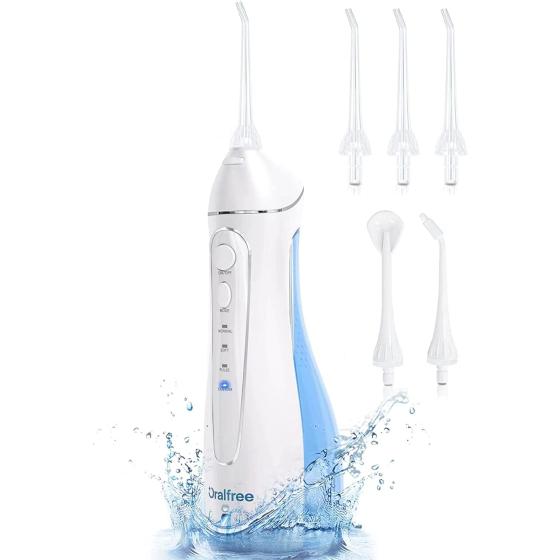 Water Dental Flosser Cordless for Teeth Cleaning - 4 Modes Oral Irrigator Braces Flossers Cleaner, Rechargeable Portable IPX7 Waterproof Powerful Battery for Travel Home