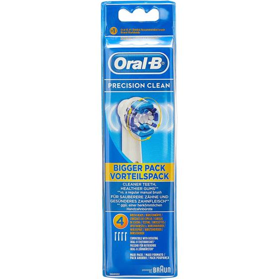 Oral-B Genuine Precision Clean Replacement White Toothbrush Heads, Refills for Electric Toothbrush, Deep and Precise Cleaning, Pack of 4