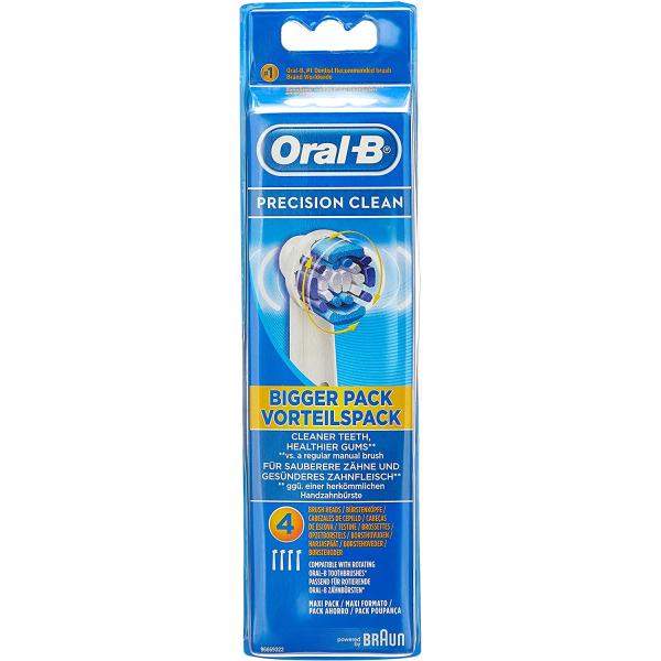 Oral-B Genuine Precision Clean Replacement White Toothbrush Heads, Refills for Electric Toothbrush, Deep and Precise Cleaning, Pack of 4