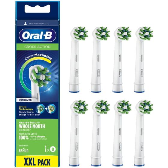 Oral-B CrossAction Toothbrush Heads, Pack of 8