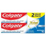 Colgate Total Whitening Toothpaste with Stannous Fluoride and Zinc, Sensitivity Relief and Cavity Protection Mint, 4.8 Oz (Pack of 2)