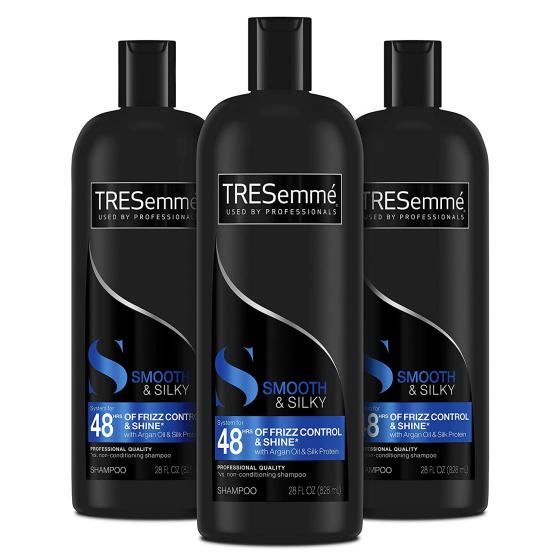 TRESemmé Shampoo Tames and Moisturizes Dry Hair With Moroccan Argan Oil Smooth and Silky For Professional Quality Salon-Healthy Look And Shine, 28 Fl Oz (Pack of 3)