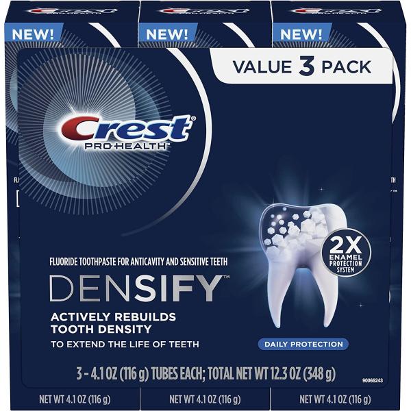 Crest Pro-Health Densify Toothpaste Daily Protection with Fluoride for Anticavity and Sensitive Teeth, 4.1oz (Pack of 3)