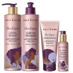 Pantene Gold Series Hair Mask, Anti-Breakage Combing Crème, Overnight Repair Serum, and Cleansing Conditioner, with Biotin & Kukui Nut, for Natural, Curly and Coily, Textured Hair, 815 milliliters