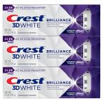 Crest 3D White Brilliance Teeth Whitening Toothpaste, Luminous Purple, 3.5 oz, Pack of 3