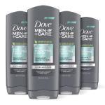 Dove Men+Care Mens Body Wash Blue Eucalyptus and Birch 4 Count Dry Skin Body Wash with Micromoisture, Effectively Washes Away Bacteria While Nourishing Your Skin, 18 oz