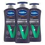 Vaseline Men's Healing Moisture Hand & Body Lotion For Dry or Cracked Skin Fast Absorbing Non-Greasy Lotion for Men 20.3 oz, Pack of 3