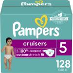Diapers Size 5, 128 Count - Pampers Cruisers Disposable Baby Diapers, (Packaging May Vary)