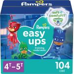 Pampers Easy Ups Training Underwear Boys, 4T-5T Size 6 Diapers, 104 Count (Packaging & Prints May Vary)