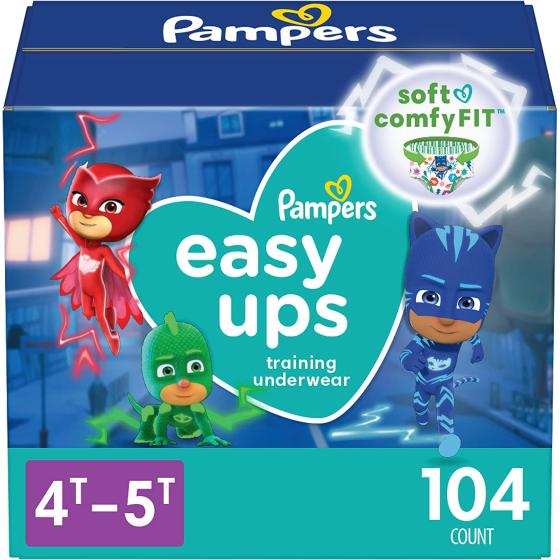 Pampers Easy Ups Training Underwear Boys, 4T-5T Size 6 Diapers, 104 Count (Packaging & Prints May Vary)