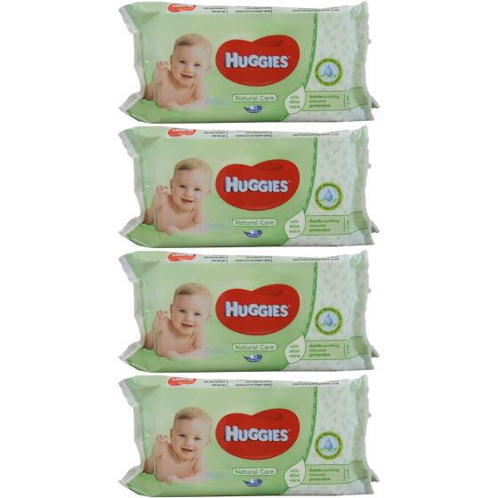 Huggies Baby Wipes Natural Care with Aloe Vera, 56 Count (Pack of 4)