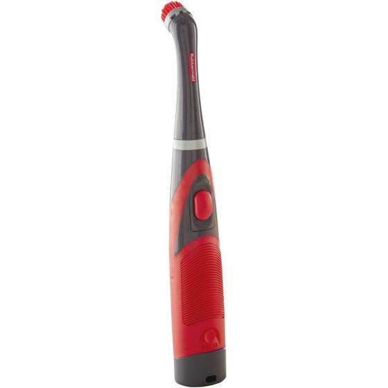 Rubbermaid Reveal Cordless Battery Power Scrubber, Gray/Red, Multi-Purpose Scrub Brush Cleaner for Grout/Tile/Bathroom/Shower/Bathtub, Water Resistant, Lightweight, Ergonomic Grip (1839685)