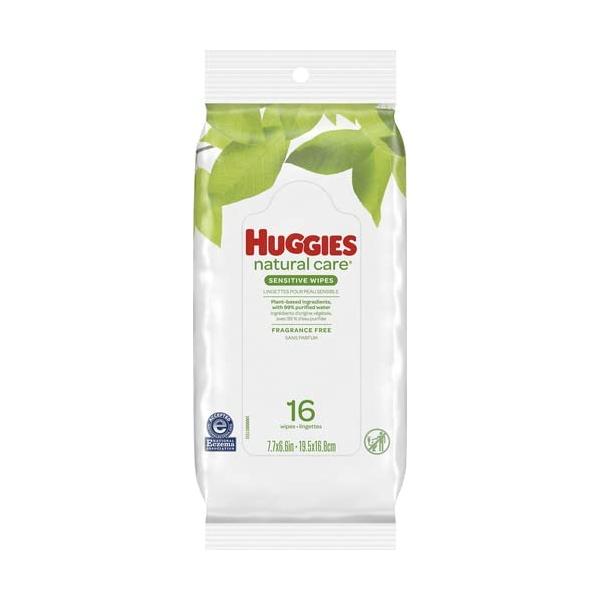 Huggies Natural Care Fragrance Free Baby Wipes 16 Count (6 Pack)