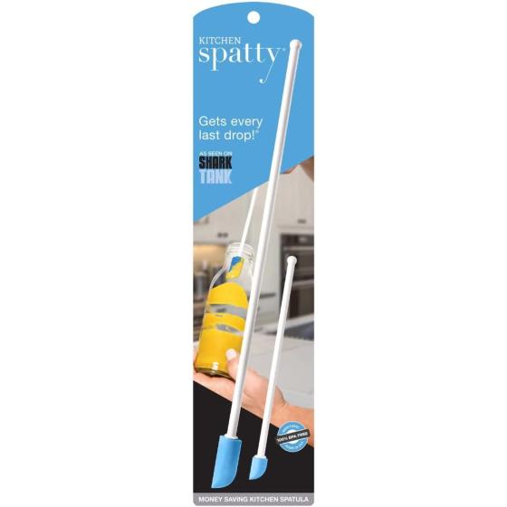 Spatty Daddy Kitchen Spatula Set (6 and 12 Inch Blue) Shark Tank Mom Made to Scrape Last Drop From Jars, Ketchup, Icing, Peanut Butter, Spreading or Mixing Gifts for Cooks, Grandma, Stocking Stuffers