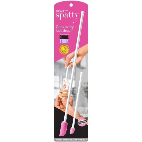 Spatty Daddy Makeup Spatula Set (6 and 12 Inch Pink) Shark Tank Mom Made to Scrape Last Drop of Beauty Products, Foundation, Good Gifts for Women, Teen, Grandma, Mom Stocking Stuffers Under 10 Dollars