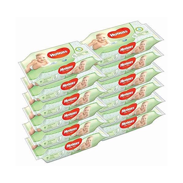 Huggies Baby Wipes Natural Care with Aloe Vera, 56 Count, Pack of 12, Total 672 Wipes