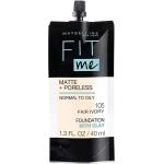 Maybelline New York Fit Me Matte + Poreless Liquid Foundation, Pouch Format, 105 Fair Ivory, 1.3 Ounce