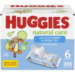 Baby Wipes, Huggies Natural Care Refreshing Baby Diaper Wipes, Hypoallergenic, Scented, 6 Flip-Top Packs (288 Wipes Total), 6 Count (Pack of 1)