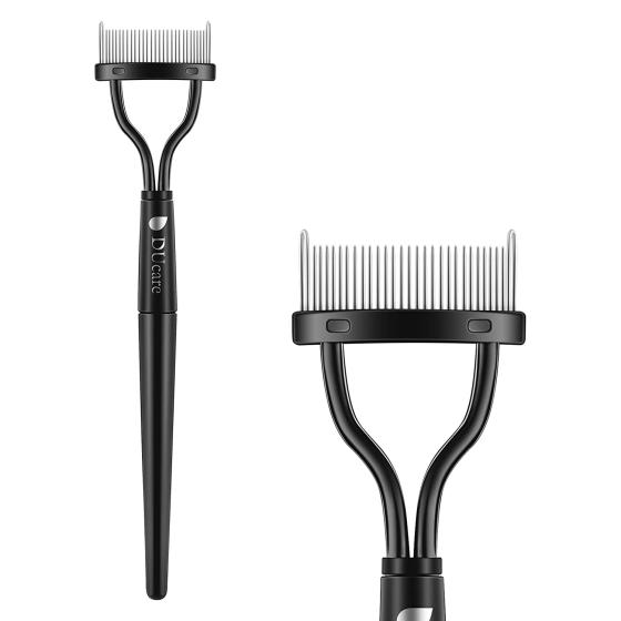 Eyelash Comb Eyebrow Brush DUcare Eyelash Separator Mascara Applicator Eyelash Definer with Comb Cover Arc Designed Cosmetic Brushes Tool Black