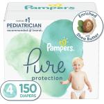 Diapers Size 4, 150 Count - Pampers Pure Protection Disposable Baby Diapers, Hypoallergenic and Unscented Protection (Packaging & Prints May Vary)