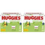 Sensitive Baby Wipes, Huggies Natural Care Baby Diaper Wipes, Unscented, Hypoallergenic, 99% Purified Water, 2 Refill Packs, 176 Count (Pack of 4) (704 Wipes Total)