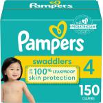 Diapers Size 4, 150 Count - Pampers Swaddlers Disposable Baby Diapers (Packaging & Prints May Vary)