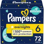 Diapers Size 6, 72 Count - Pampers Swaddlers Overnights Disposable Baby Diapers, Enormous Pack (Packaging & Prints May Vary)