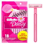 Gillette Venus Daisy Classic Disposable Razors for Women, 18 Count, Hair Removal for Women