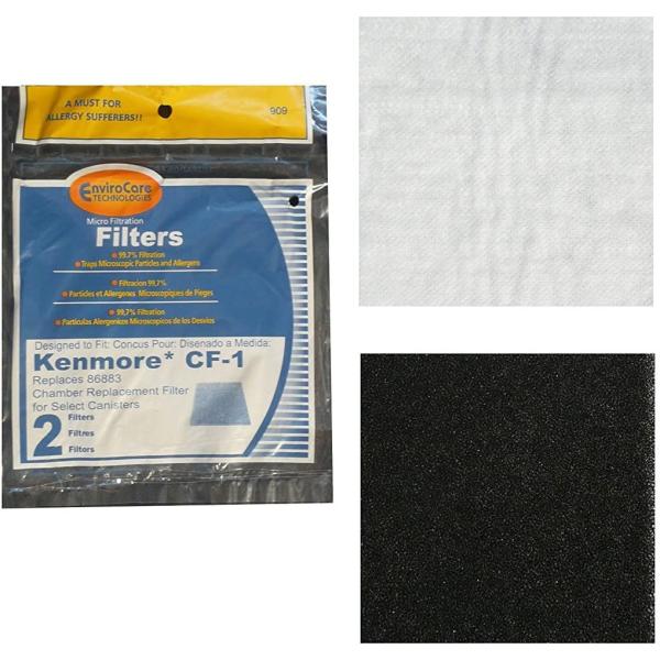 EnviroCare Replacement Vacuum Filters for Kenmore Sears Progressive Foam Filter CF1 4 Filters