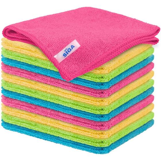 MR.SIGA Microfiber Cleaning Cloth,Pack of 12,Size:12.6" x 12.6"