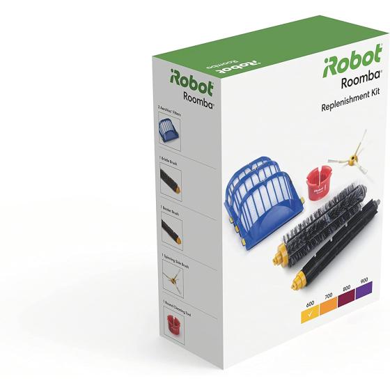 iRobot Roomba Authentic Replacement Parts - Roomba 600 Series Replenishment Kit (1 bristle brush, 1 beater brush, 1 spinning side brush, 3 AeroVac filters, and 1 round cleaning tool)