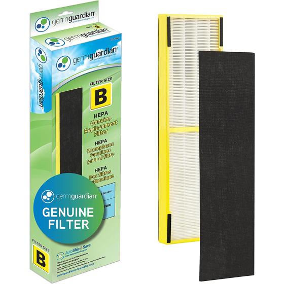 Germ Guardian FLT4825 HEPA GENUINE Air Purifier Replacement Filter B for GermGuardian AC4300BPTCA, AC4900CA, AC4825, AC4825DLX, AC4850PT, CDAP4500BCA, CDAP4500WCA and More, 1-Pack, Gray