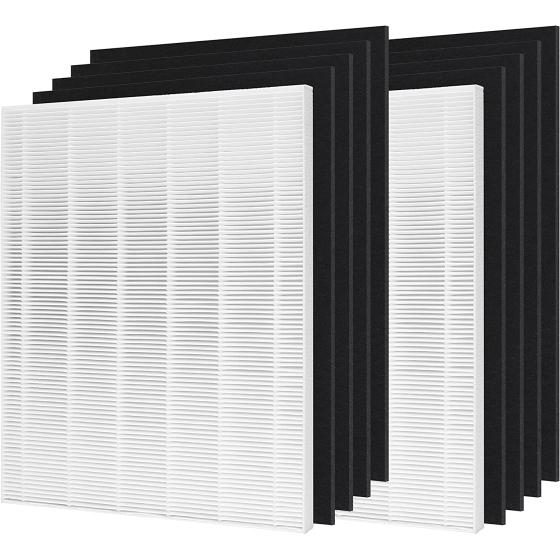 D480 True HEPA Replacement Filter D4, Compatible with Winix D480 Air Purifier, Compare to Winix D4 Filter, 2 H13 Grade True HEPA and 8 Activated Carbon Filters, Item Number 1712-0100-00