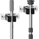 Favbal Mop and Broom Holder Wall Mount, 2PCS Heavy Duty Stainless Steel Broom Hanger Wall Mounted Broom Organizer Garage Organization Tool Organizer Storage for Laundry Room Home Garden Garage