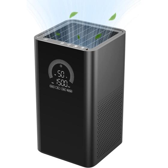 Druiap Air Purifiers for Home Large Room, H13 True HEPA Filter Air Cleaner Filterable 99.97% Micron Particles/Smoke/Pet Dander/Odor/for Bedroom, Office, Dorm, Apartment, Kitchen (KJ150 Black)