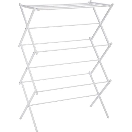 Amazon Basics Foldable Laundry Rack for Air Drying Clothing - 41.8" x 29.5" x 14.5", White