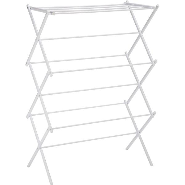 Amazon Basics Foldable Laundry Rack for Air Drying Clothing - 41.8" x 29.5" x 14.5", White