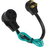 Dryer Plug Adapter 4 Prong to 3 Prong, Dryer Prong Adapter 4 to 3 Cord N10-30P to N14-30R, 1.5FT STW 10AWG/3 3 Prong Dryer Washer Cord, 30AMP, 250 Volt
