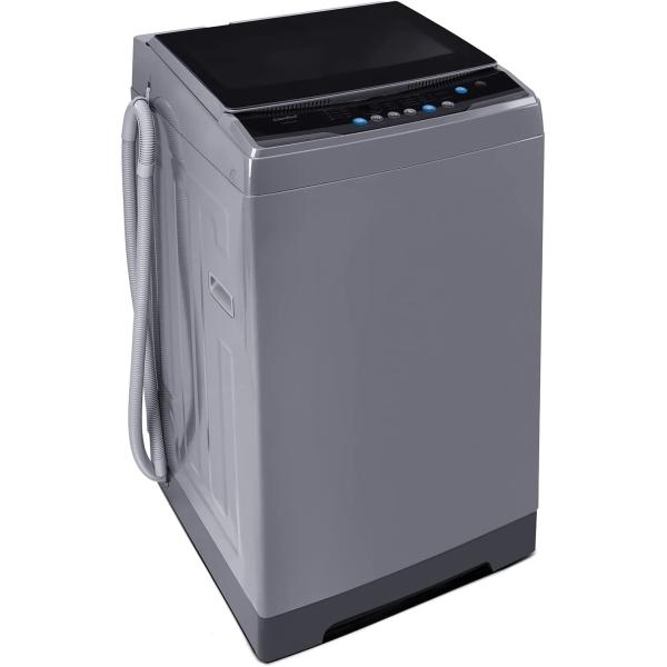 COMFEE’ 1.6 Cu.ft Portable Washing Machine, 11lbs Capacity Fully Automatic Compact Washer with Wheels, 6 Wash Programs Laundry Washer with Drain Pump, Ideal for Apartments, RV, Camping, Magnetic Gray