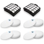 Colorfullife AZ2002 Vacuum Filter Replacement Kit for Shark Vertex DuoClean PowerFin Upright Vacuum AZ2000, AZ2000W, AZ2002, Replace XHFAZ2000, XFFKAZ2000, 2 Post-Motor Filters, 4 Foam Felt Filters
