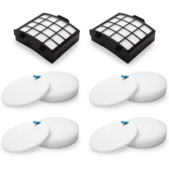 Colorfullife AZ2002 Vacuum Filter Replacement Kit for Shark Vertex DuoClean PowerFin Upright Vacuum AZ2000, AZ2000W, AZ2002, Replace XHFAZ2000, XFFKAZ2000, 2 Post-Motor Filters, 4 Foam Felt Filters