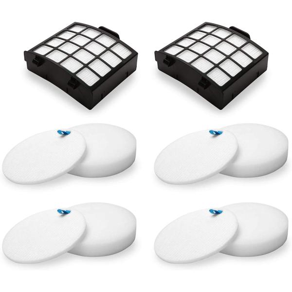 Colorfullife AZ2002 Vacuum Filter Replacement Kit for Shark Vertex DuoClean PowerFin Upright Vacuum AZ2000, AZ2000W, AZ2002, Replace XHFAZ2000, XFFKAZ2000, 2 Post-Motor Filters, 4 Foam Felt Filters