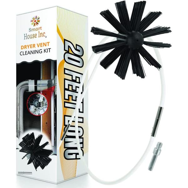 The Professional Dryer Vent Cleaner Kit [20-Feet] Innovative Duct Lint Remover Reusable Strong Nylon| Flexible Lint Brush with Drill Attachment for Faster Cleaning