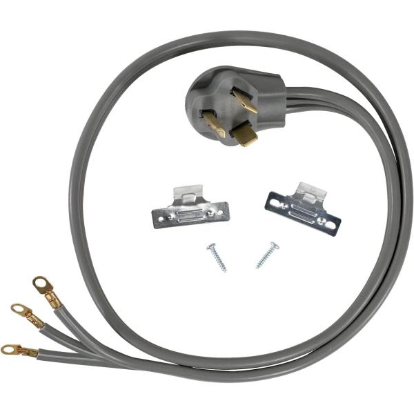 Certified Appliance Accessories 30-Amp Appliance Power Cord, 3 Prong Dryer Cord, 3 Wires with Eyelet Connectors, 5 Feet, Copper Wire