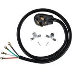 Certified Appliance Accessories 30-Amp Appliance Power Cord, 4 Prong Dryer Cord, 4 Color Coded Wires with Eyelet Connectors, 5ft, Copper Wire, black (90-2022)